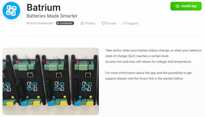 Batrium Homey App